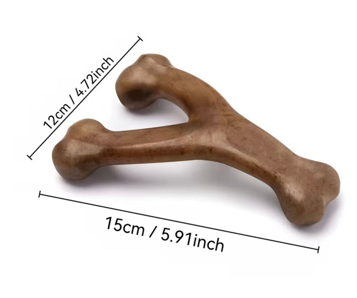 Indestructible Wishbone Dog Chew Toy for Aggressive Chewers